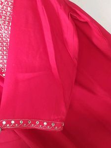 Red Embellished Kurta