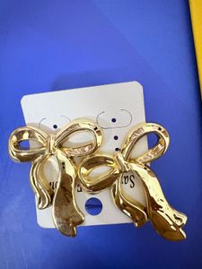 Gold Tone Bow Earrings