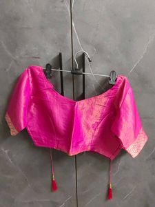 Vibrant Pink &amp; Yellow Saree with blouse