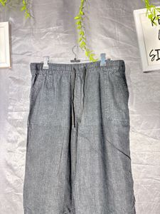 NEXT Comfortable Grey Linen Blend Pants