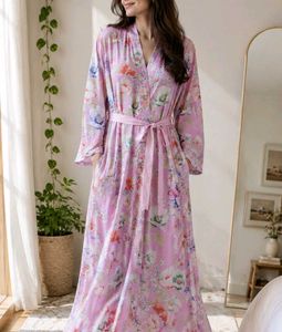Flowy Floral Pink Robe