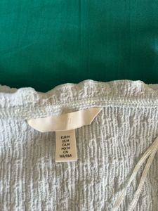 Light Blue Textured Button-Up Top