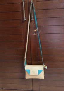 Baggit Chic Gold &amp; Teal Sling Bag