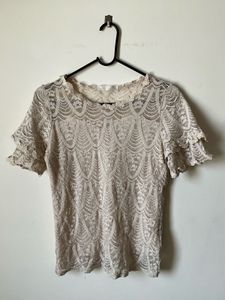 Lace Ruffle Sleeve Top