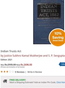 Indian Trusts Act, 1882, 5th Edition; Mukherjee