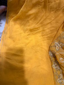 Elegant Yellow Embroidered Saree