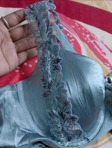 Light Blue Lace Trim Triumph Bra