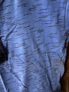 Blue Textured Top with Eyelet Detail