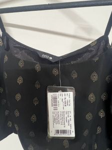 Black Leaf Print Palazo Pants &amp; Blouse Set