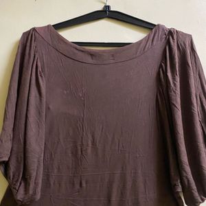 Studded Neckline Brown Top