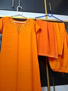 Vibrant Orange Kurta Set