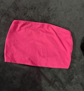 Vibrant Pink Strapless Tube Top