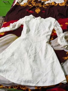 White Lace Sleeve Dress