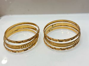 antitarnish Set of 6 Elegant Gold Bangles