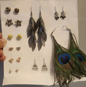 10 pieces - Assorted Dangle & Stud Earrings Set