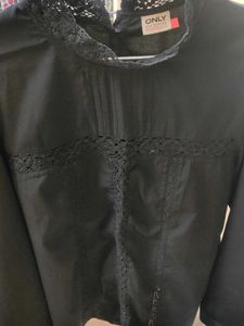 Black Lace Trimmed Top