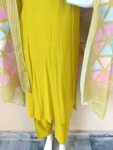 Yellow Kurta Set with Dupatta