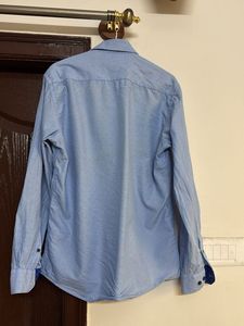 Men's Blue Printed Full Sleeve Shirt