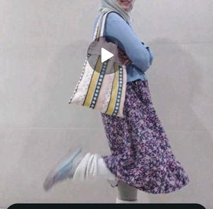 Cutesy kawaii Striped Tote Bag