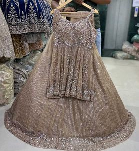 ✨️champagne gold peplum lehenga Set✨️
