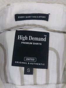 White and Grey Printed Shirt from High Demand