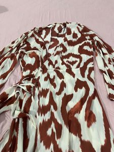 Stylish Wrap Dress with Animal Print