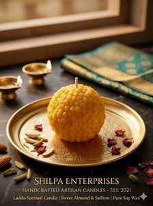 Handcrafted motichur Laddu Scented Candle set -4