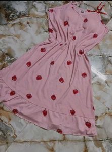Cute Strawberry Print Dress