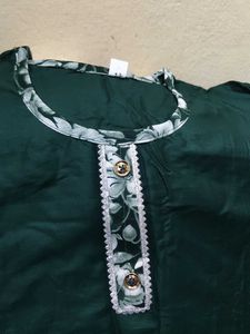 Elegant Green Floral Kurta with balloon bottom