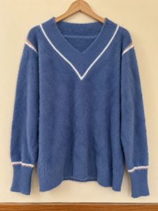 Cozy V-Neck Fuzzy Sweater