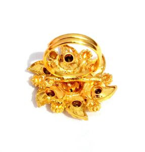Gold Plated Kundan Statement Ring