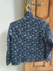 Chic Denim Jacket with Star Print for 9-10 years