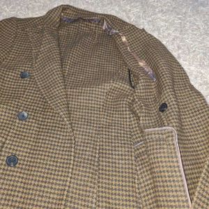 Classic Houndstooth Double-Breasted Coat