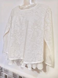 Elegant Lace Peplum Top Size M-L