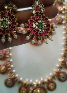 Exquisite Lakshmi Pendant Necklace Set