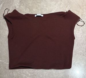 Chic Brown Crop Top