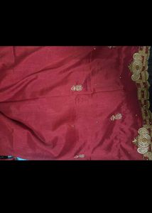 Elegant Red Embroidered Saree