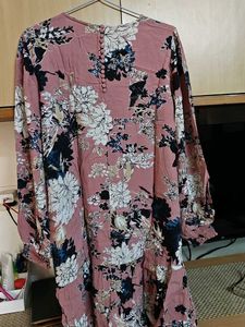Floral Print Long Sleeve Tunic Top