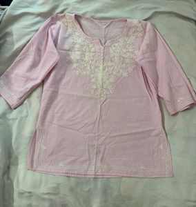 Embroidered Pink Kurta