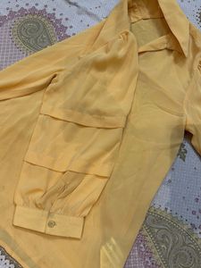 Elegant Yellow Silk Top