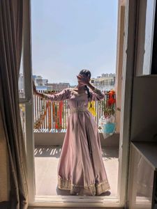 pink beautiful one piece anarkali suit
