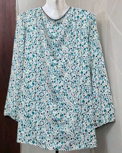 Chic Printed V-Neck Long Sleeve Top