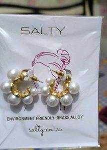 Salty Pearl Hoop Earrings