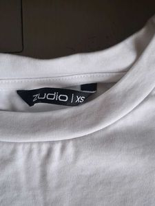 White Embellished Sleeve T-Shirt