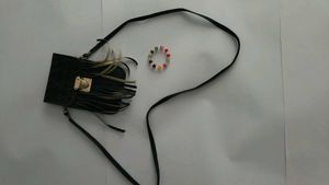 Tiara Headband, Bracelet and black purse