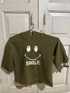 Cute Smiley Face Cropped Hoodie