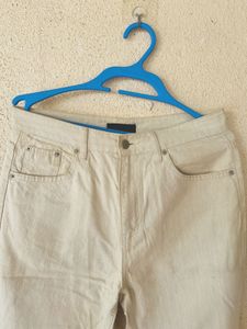 Classic Beige Straight Leg Jeans