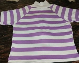 Striped Purple &amp; White Top