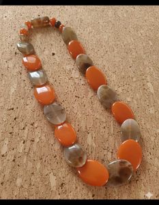 Vintage Style Oval Bead Necklace