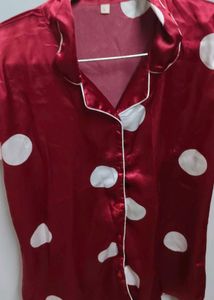 Satin Polka Dot nightsuit